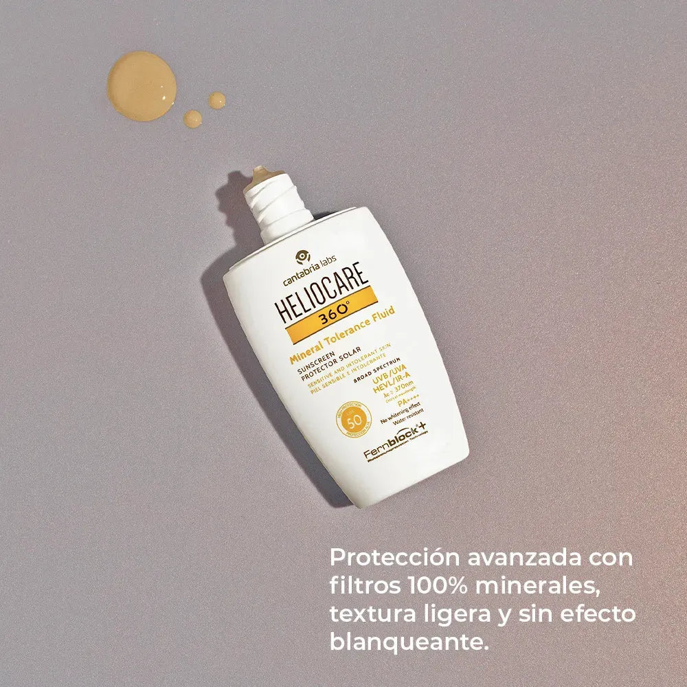 Heliocare 360° Fotoprotector Mineral Tolerance Fluido SPF50+ x50ml - TIENDA PIEL