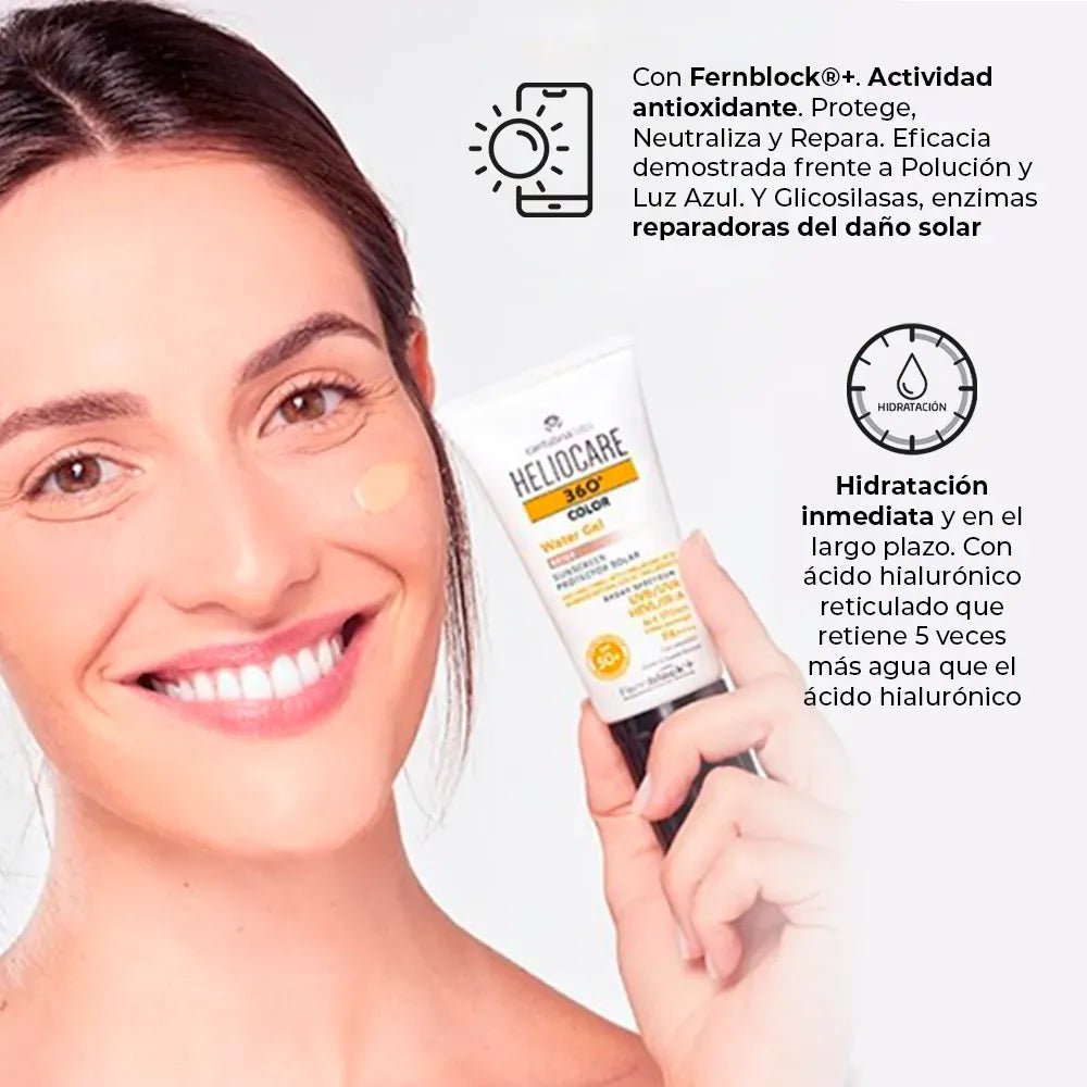 Heliocare 360° Fotoprotector Water Gel SPF50+ Color Beige x50ml - TIENDA PIEL