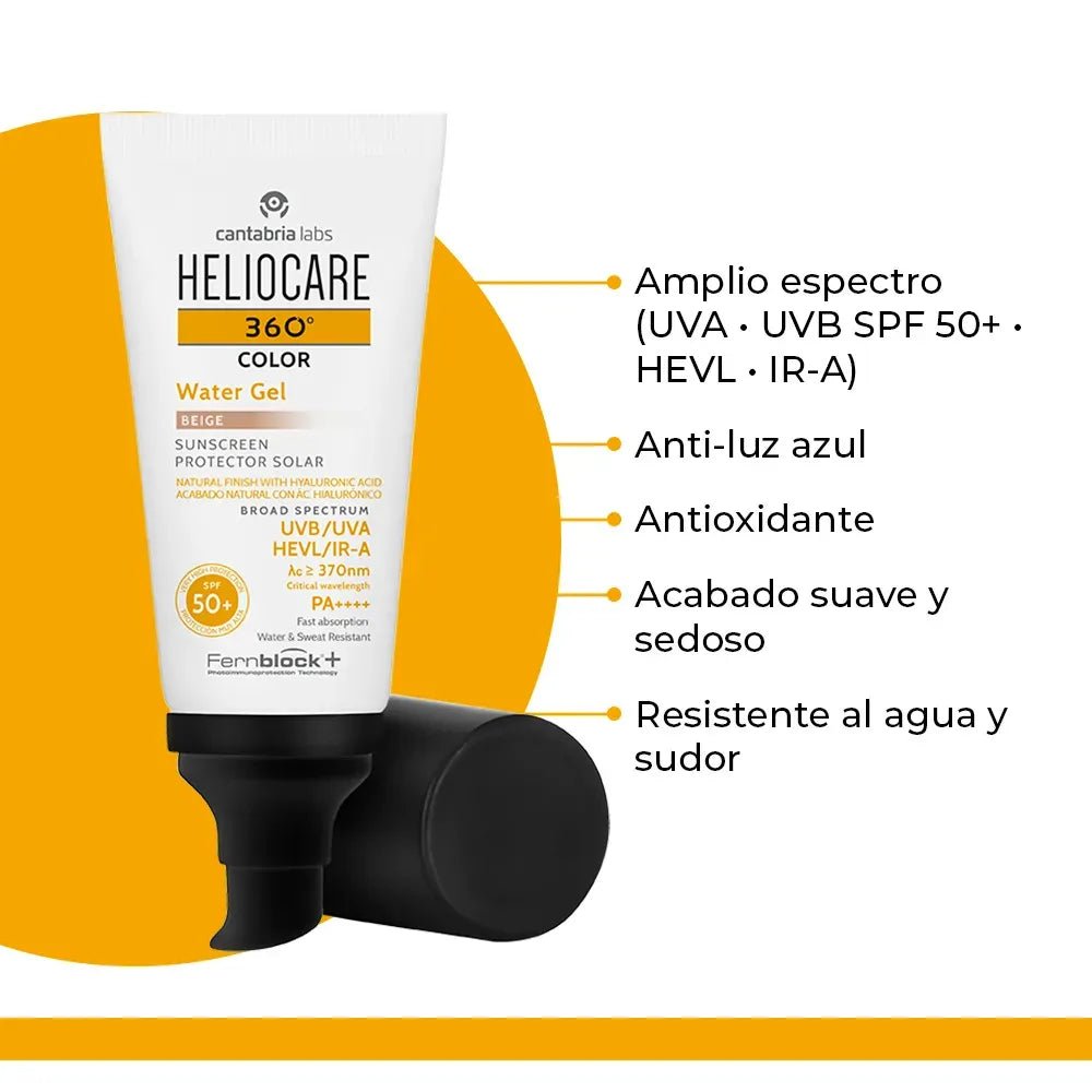 Heliocare 360° Fotoprotector Water Gel SPF50+ Color Beige x50ml - TIENDA PIEL