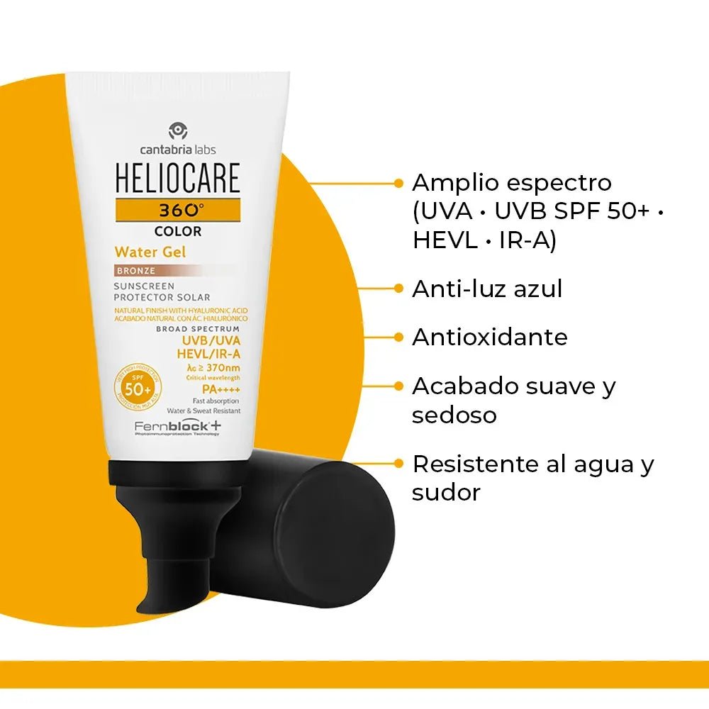 Heliocare 360° Fotoprotector Water Gel SPF50+ Color Bronze x50ml - TIENDA PIEL