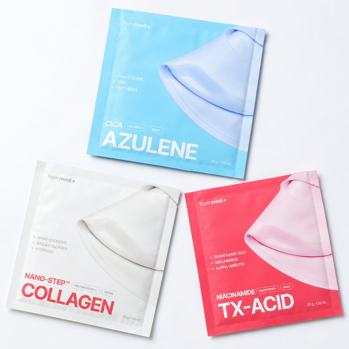 Kit trio Mascarillas Hidrogel x3 Sachets, una de cada fórmula