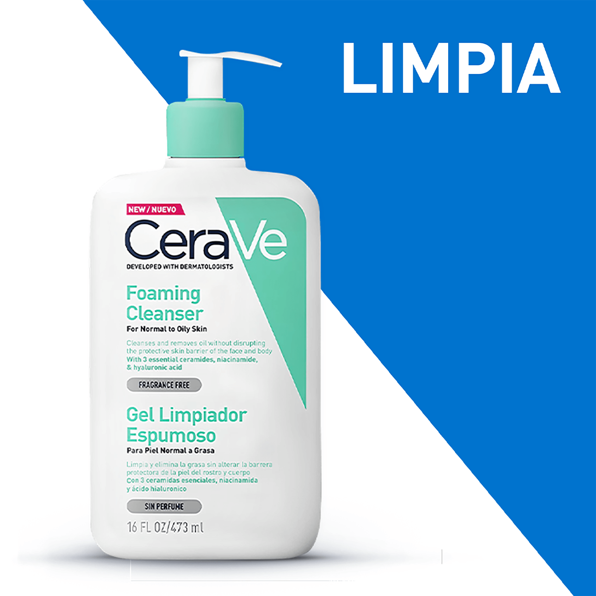CeraVe Gel Limpiador Espumoso x473ml