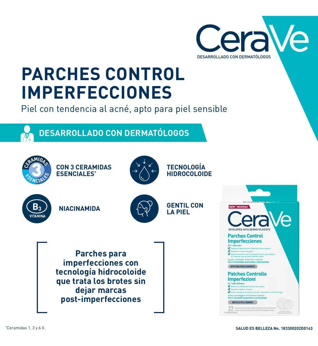 Cerave Parches Control Imperfecciones X 22 Unidades