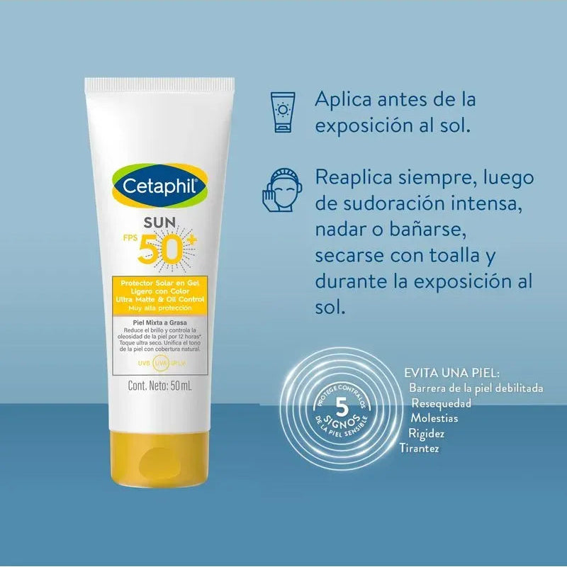 Cetaphil Fotoprotector Sun Oil Control Gel con Color SPF50+ x50ml
