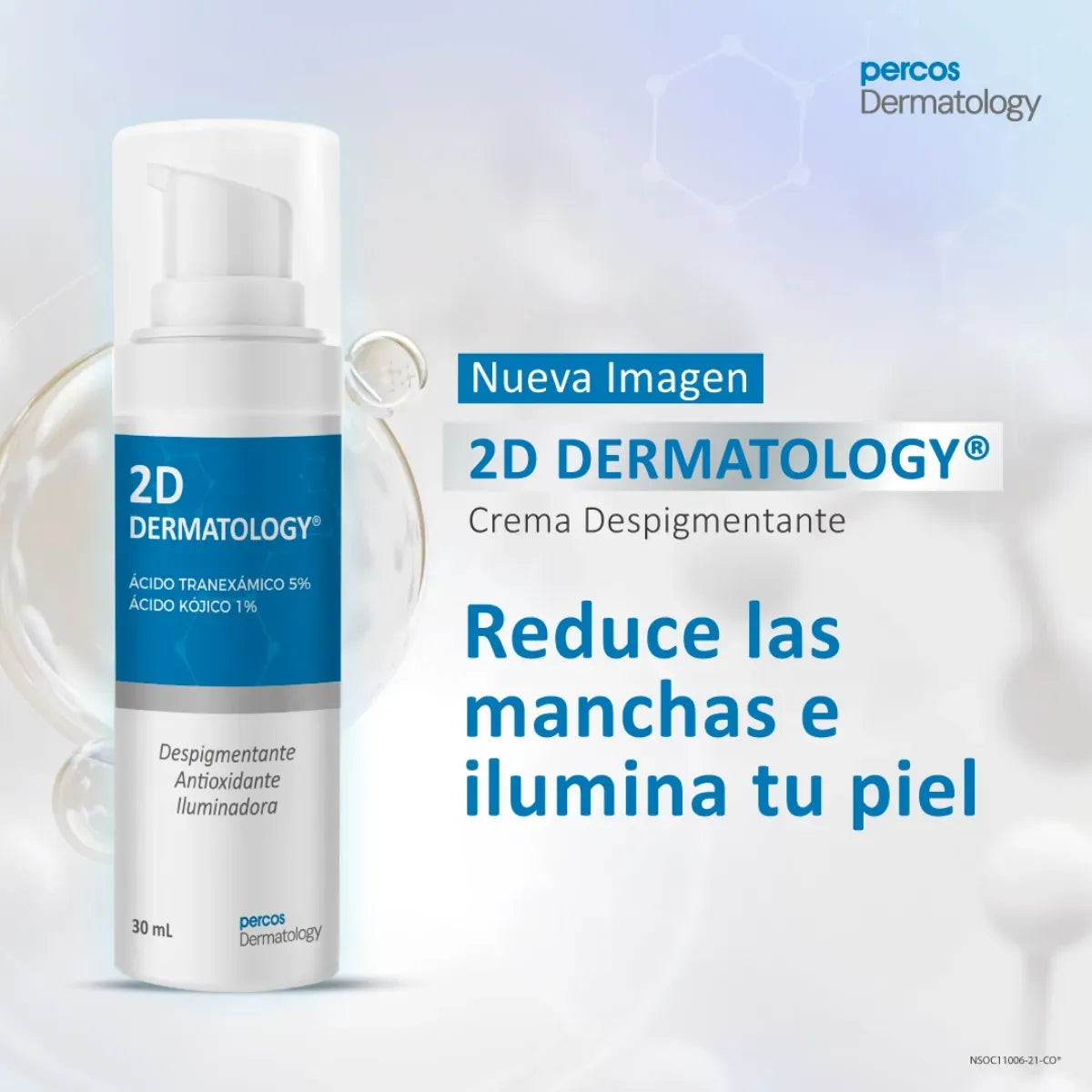 Percos MD 2D Dermatology Crema Despigmentante x 30ml