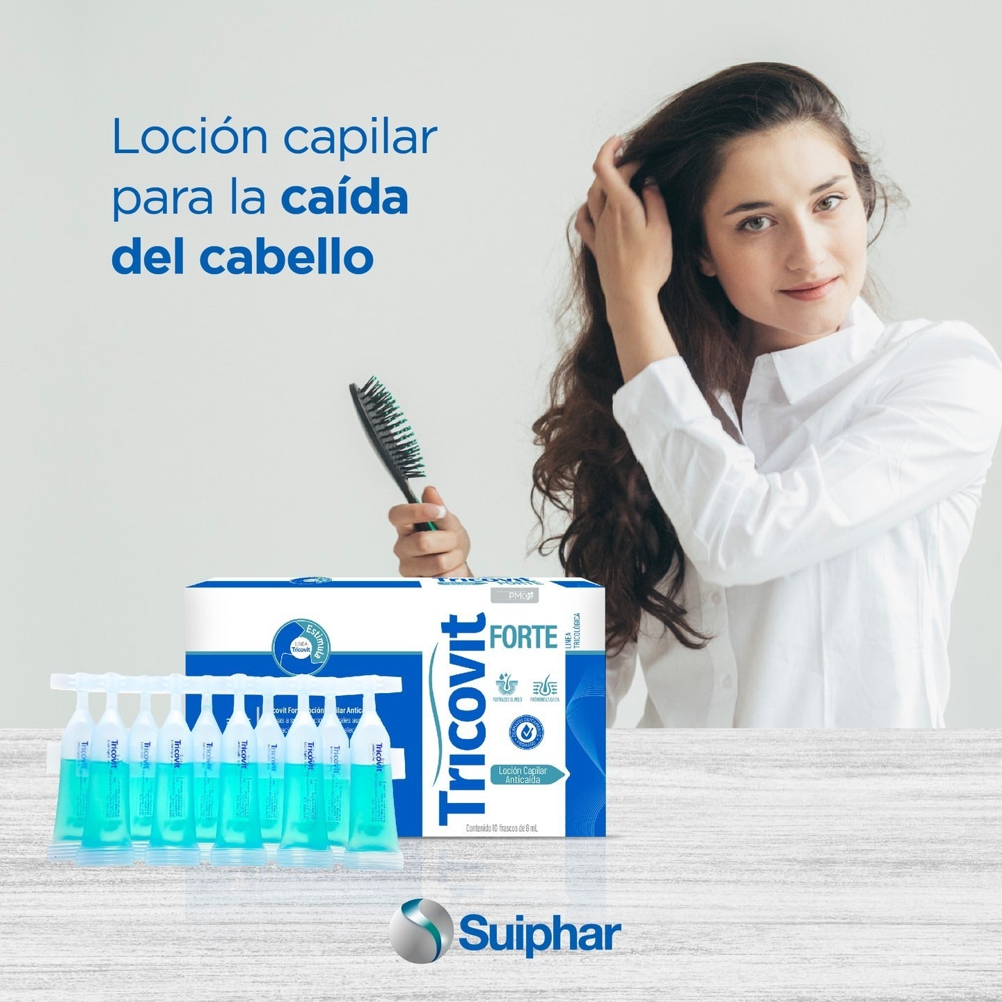Suiphar Tricovit Forte Loción Capilar Anticaída X 10 Frascos