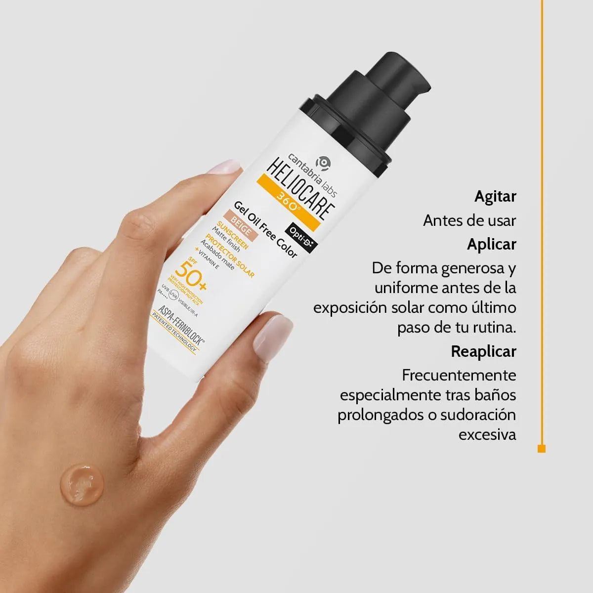 Heliocare 360° Fotoprotector Gel Oil Free Color Beige SPF50+ x50ml