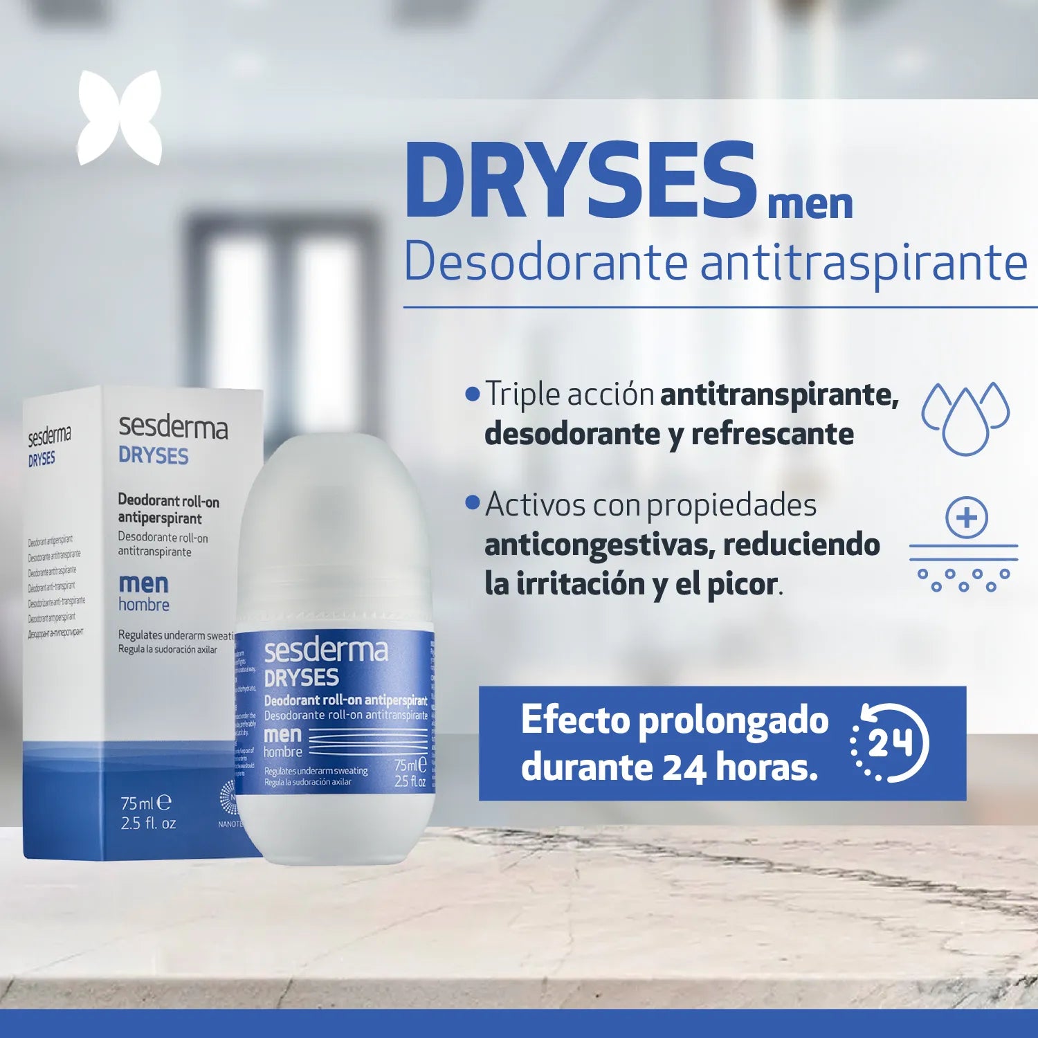 Sesderma Dryses Desodorante Roll On Hombre x75ml