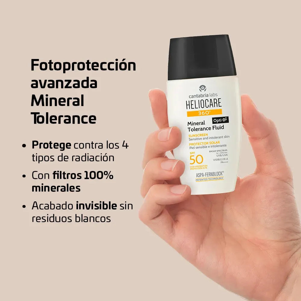 Heliocare 360° Fotoprotector Mineral Tolerance Fluido SPF50+ x50ml