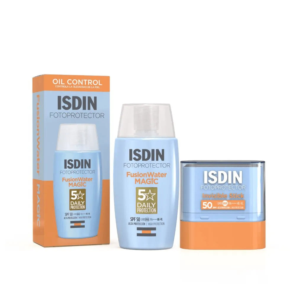 Isdin kit Fusion Water Magic SPF 50+ x50ml + Fotoprotector Invisible en Stick SPF50+ x10g