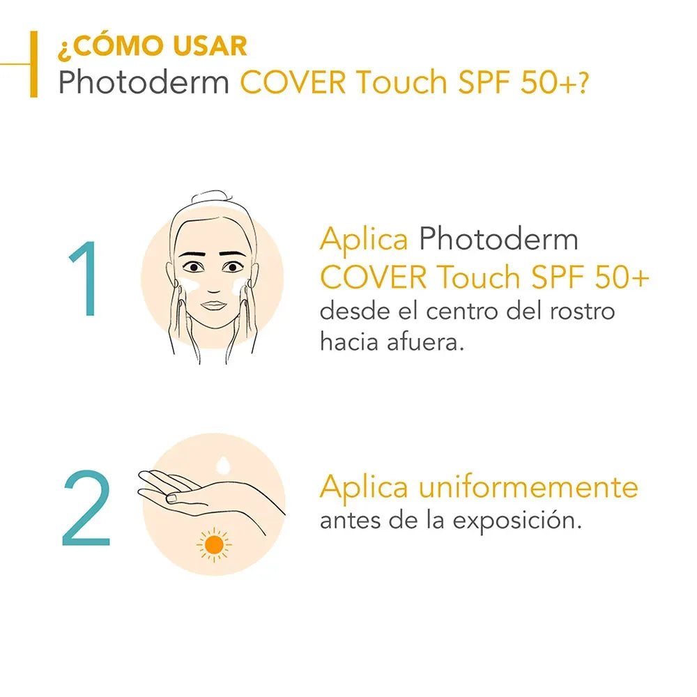 Bioderma Fotoprotector Photoderm Cover Touch Mineral con Color Tono Dorado SPF50+ x40g