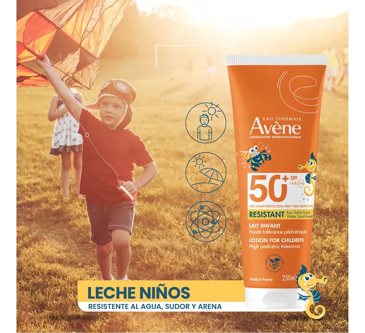 Avene Fotoprotector en Leche para Niños SPF50+ Resistente al Agua x250ml