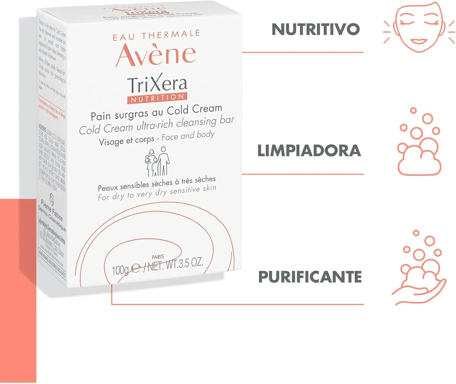 Avene Trixera Nutrion Barra Dermolimpiadora x100g