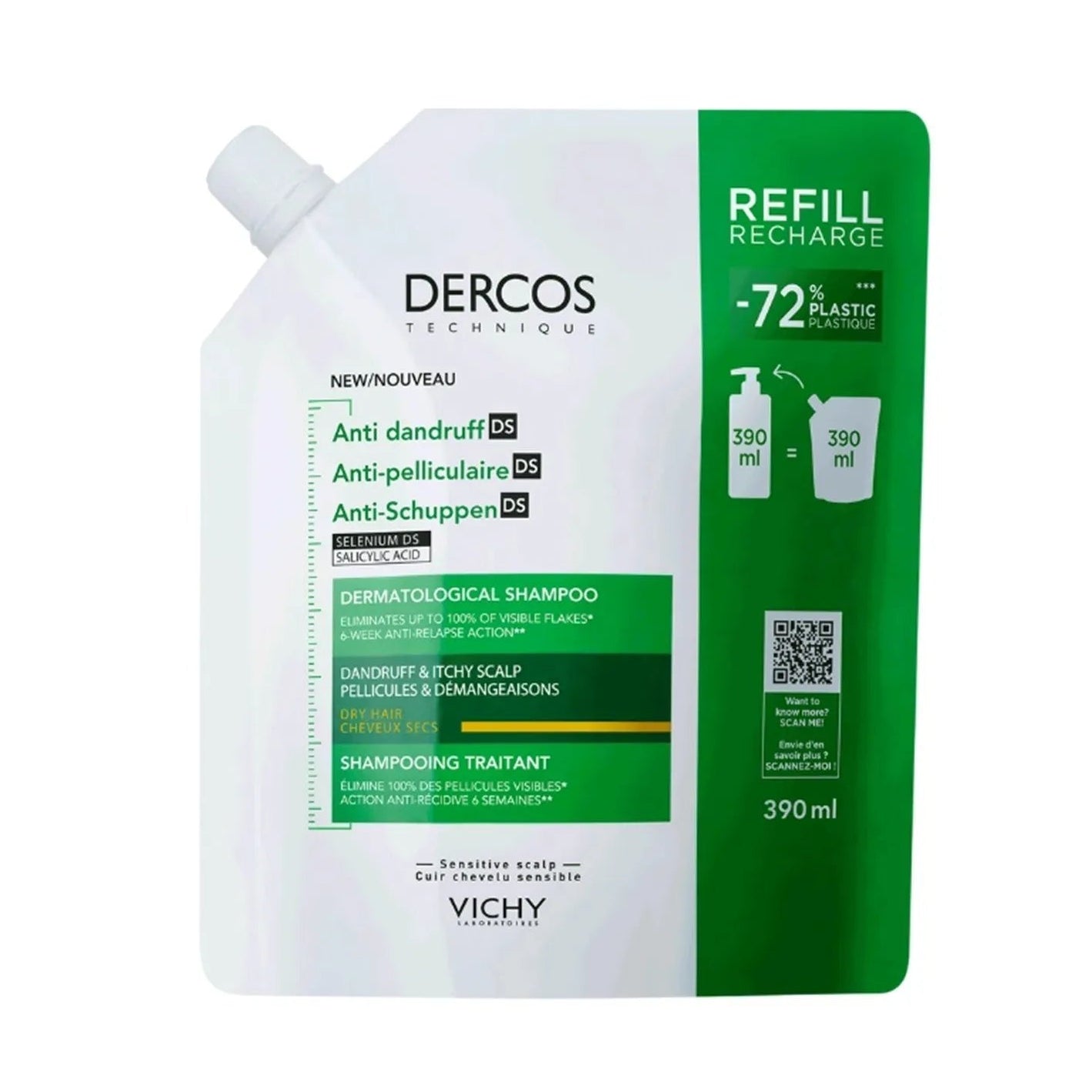 Vichy Dercos Shampoo Anticaspa DS Refill x390ml