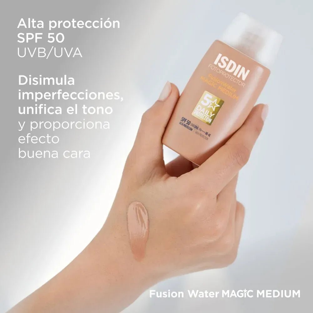 Isdin Fotoprotector FusionWater Magic Tono Medium SPF50+ x50ml - TIENDA PIEL