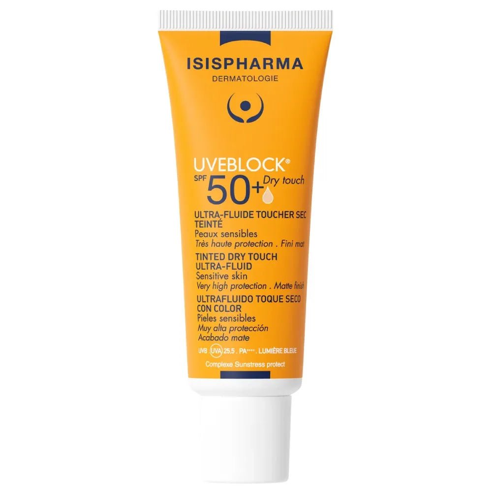 Isispharma Fotoprotector Uveblock Ultrafluido Tacto Seco con Color Tono Claro SPF50+ x40ml - TIENDA PIEL