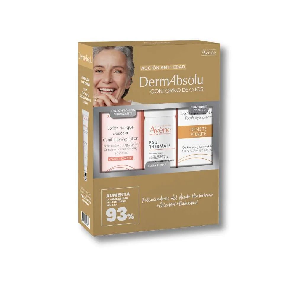 Kit Antiedad Avene DermAbsolu Contorno de Ojos x15ml + Agua Tónica x200ml + Agua Termal x50ml - TIENDA PIEL