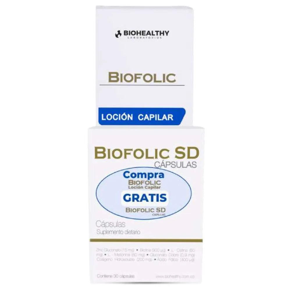 Kit Biofolic Loción Capilar Anticaída x100ml + Gratis Biofolic SD x30 Cápsulas - TIENDA PIEL