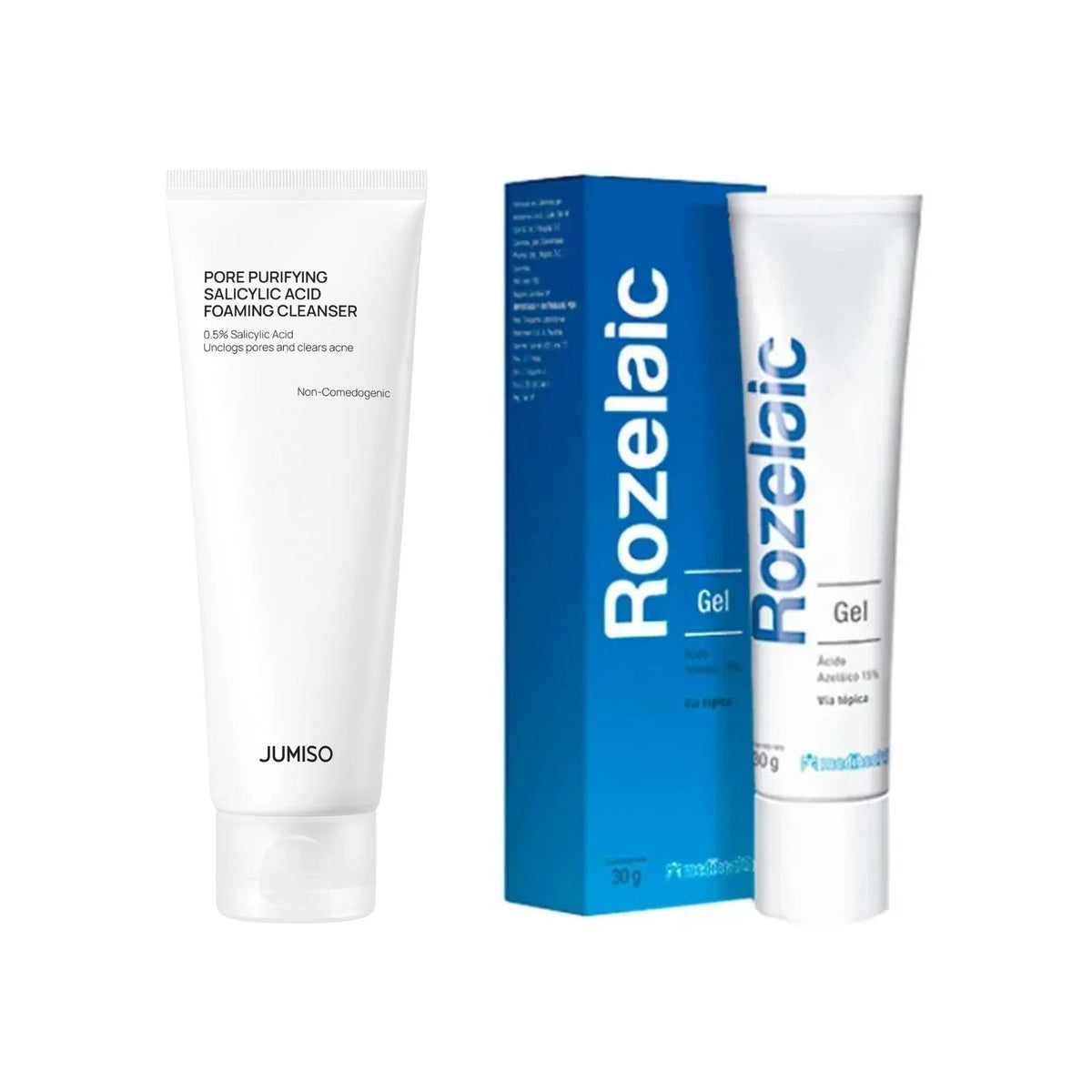 Kit Limpieza y Ácido Azelaico: Jumiso Limpiador Ácido Salicílico x120g + Rozelaic Gel 15 % x30g