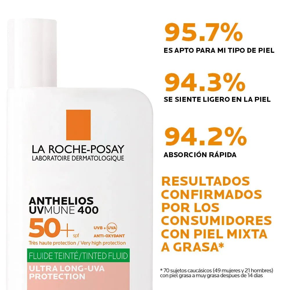 La Roche - Posay Anthelios UvMune 400 Fluido Oil Control SPF50+ Con Color x 50ml - TIENDA PIEL