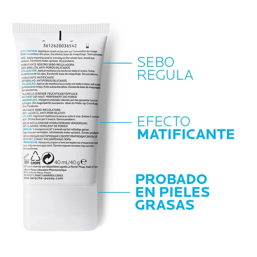 La Roche - Posay Effaclar Mat Hidratante Facial Matificante x40ml - TIENDA PIEL