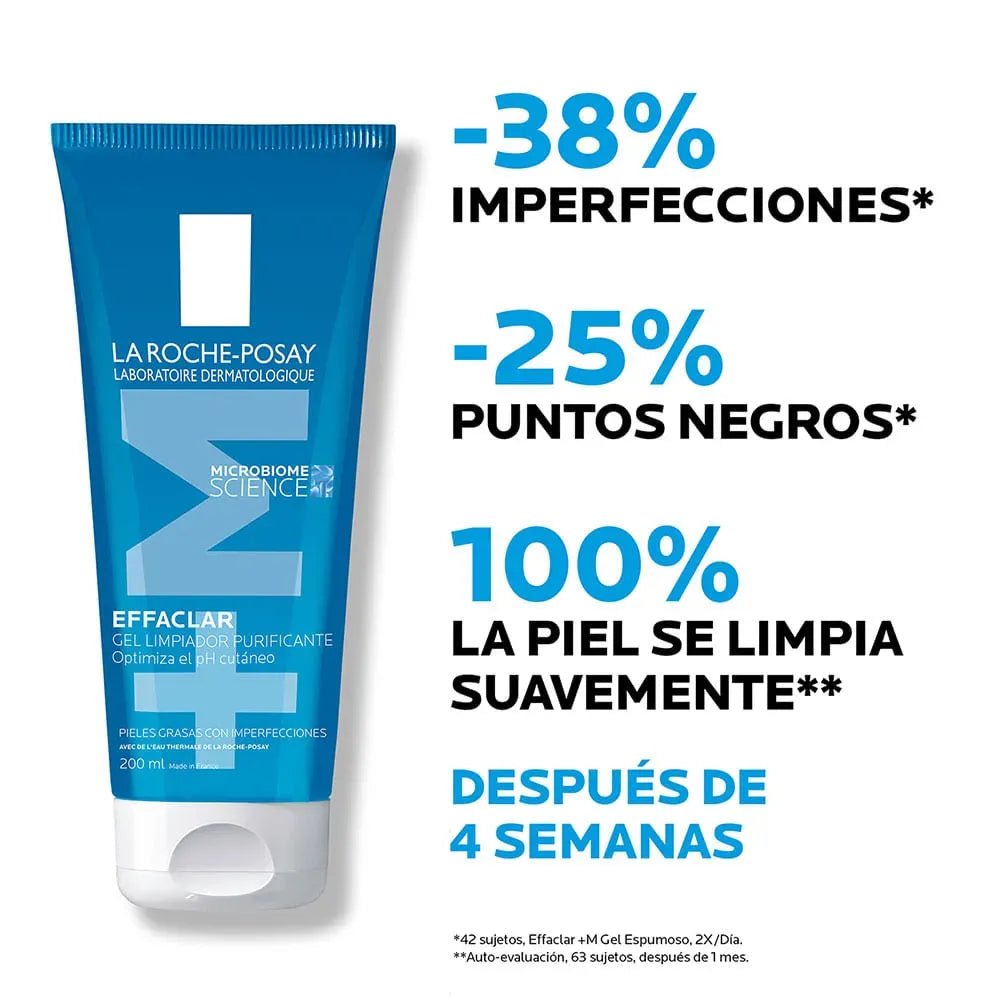 La Roche - Posay Gel limpiador Effaclar +M x200 ml - TIENDA PIEL