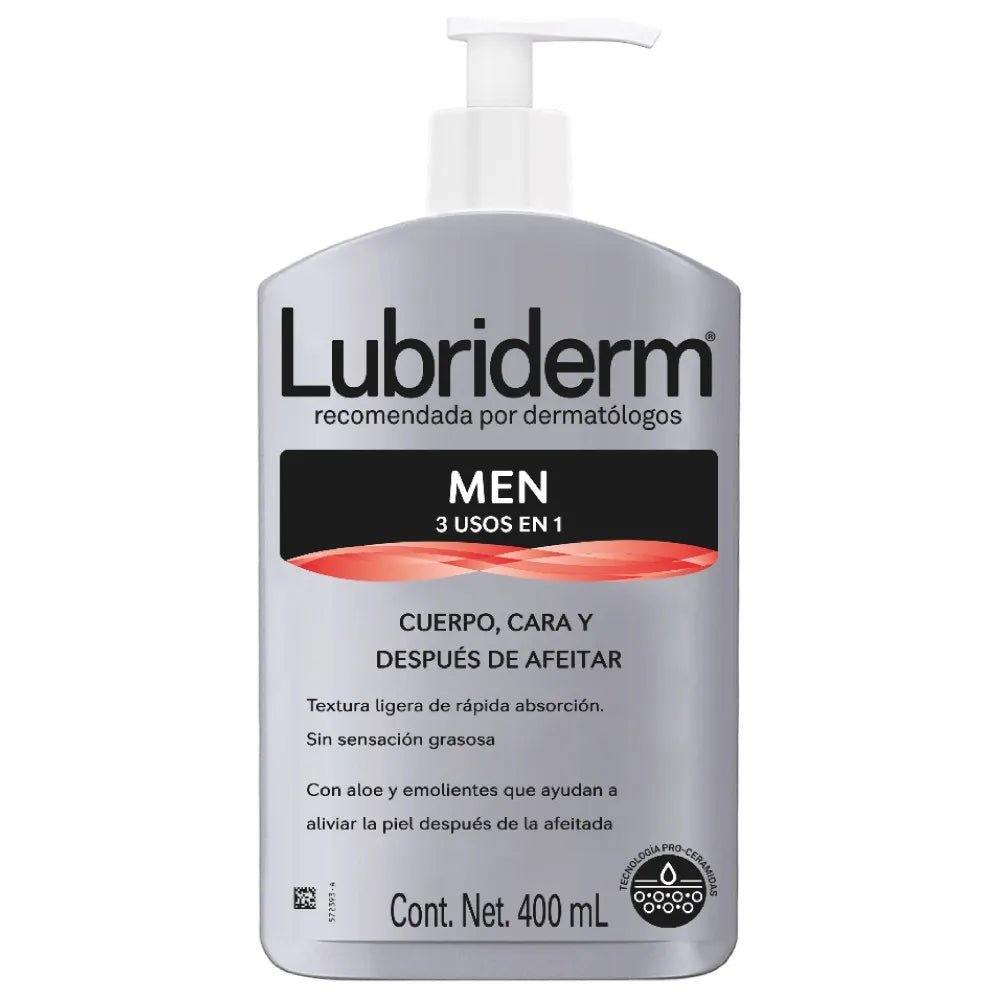 Lubriderm crema men 3 en 1 x400ml - TIENDA PIEL
