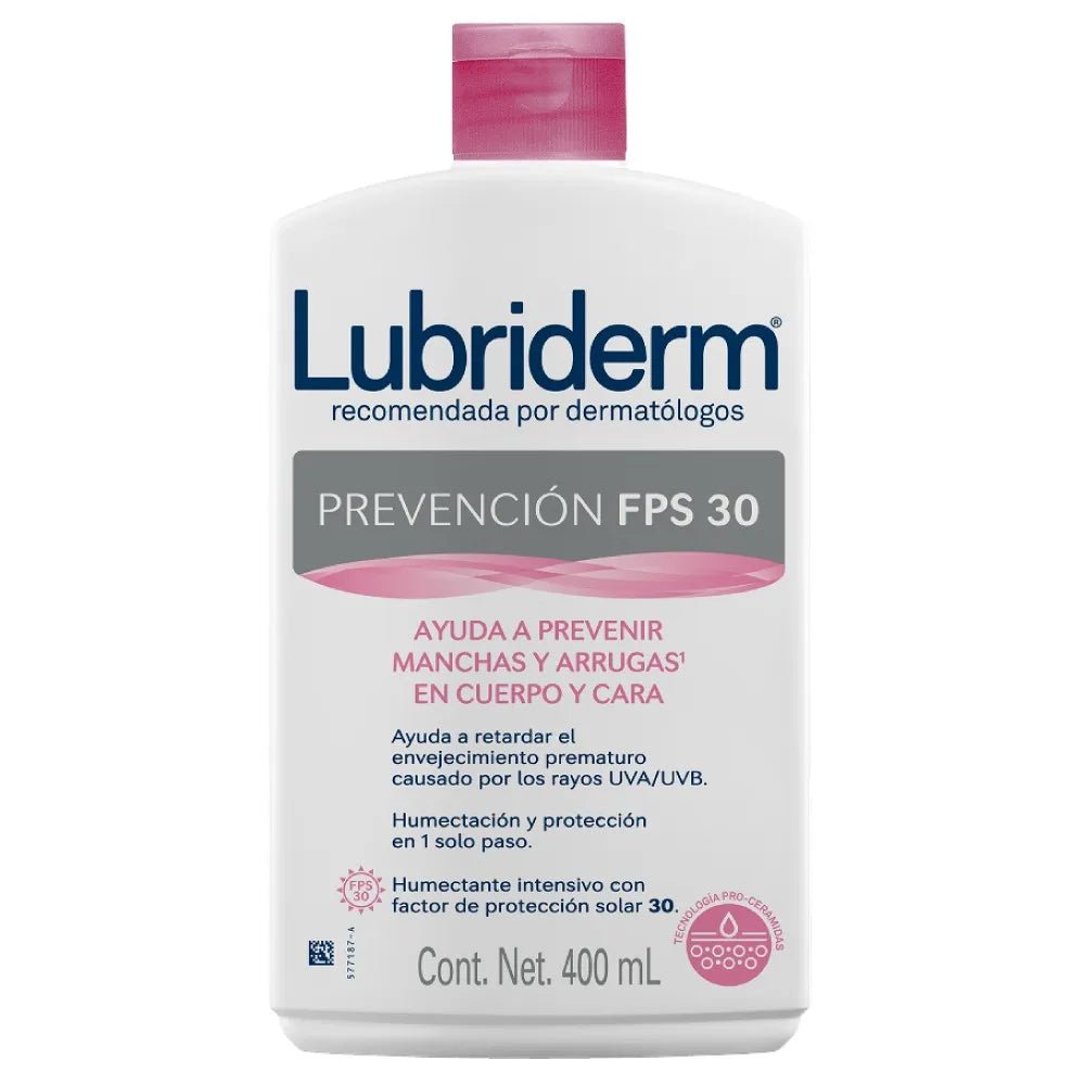 Lubriderm Crema Prevención Antiedad SPF30+ x400ml - TIENDA PIEL
