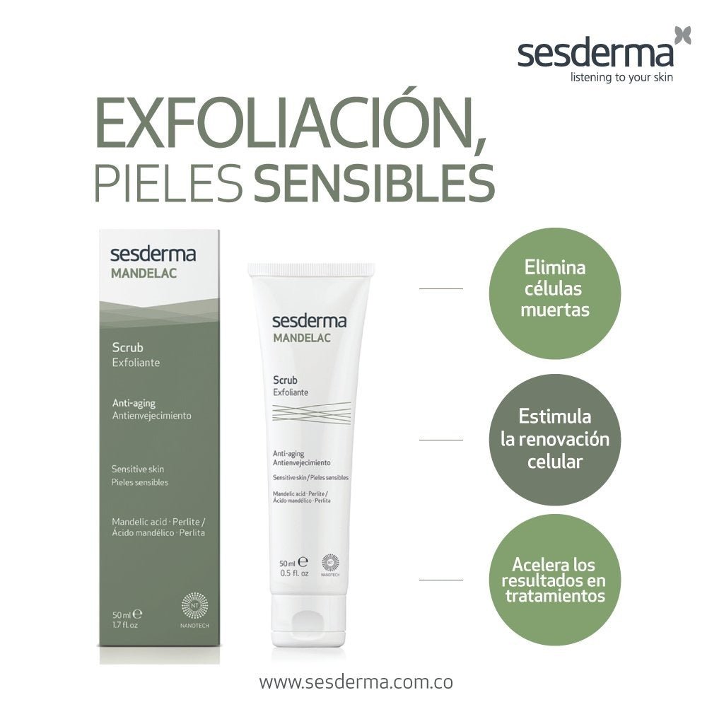 MANDELAC SCRUB CARA Y CUERPO X50ML - Tienda Piel