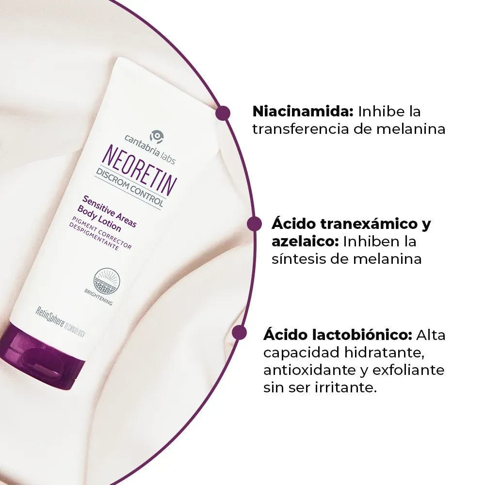 Neoretin Discrom Control Loción Corporal Despigmentante Áreas Sensibles x100ml - TIENDA PIEL