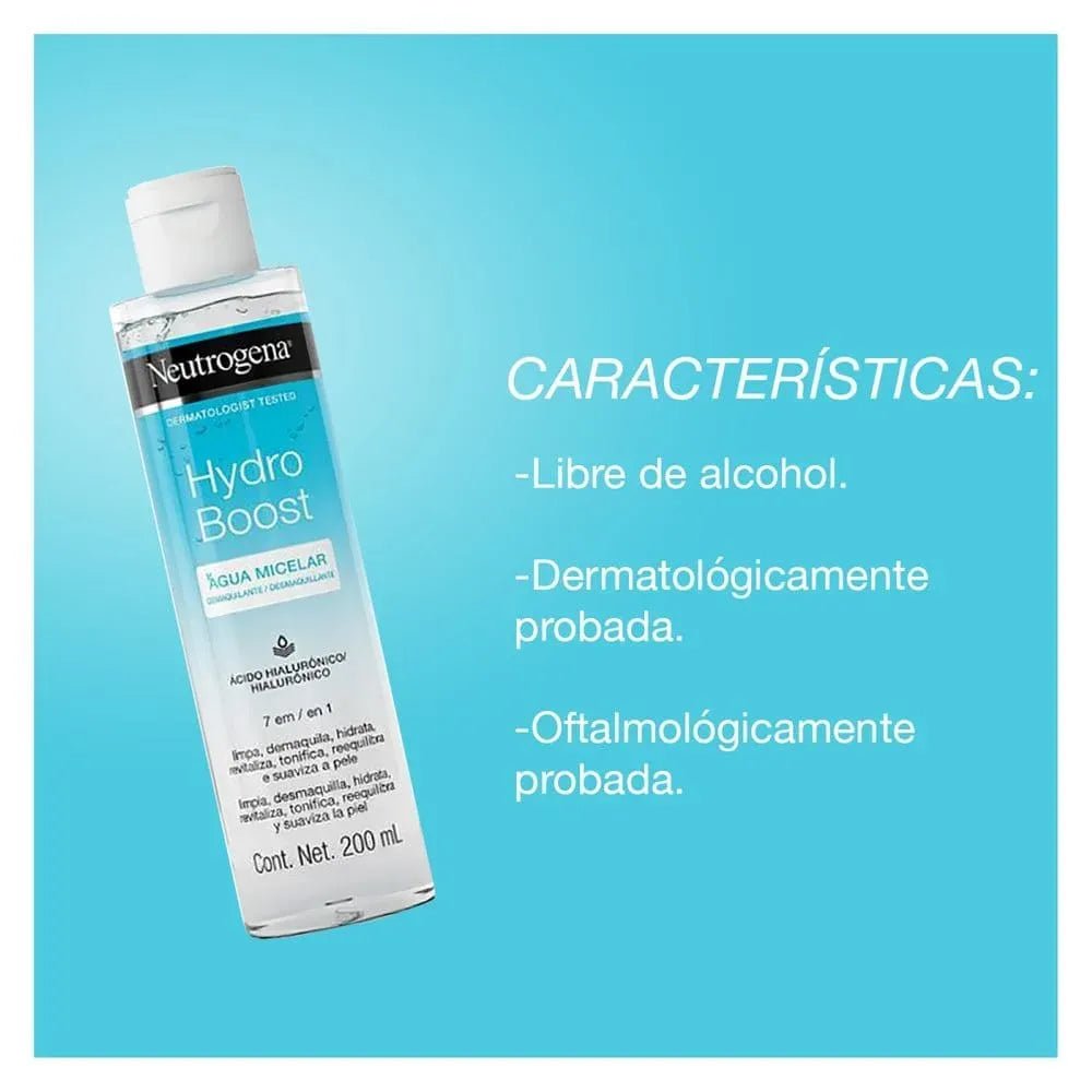 Neutrogena Hydro Boost Agua Micelar Desmaquillante x200ml - TIENDA PIEL