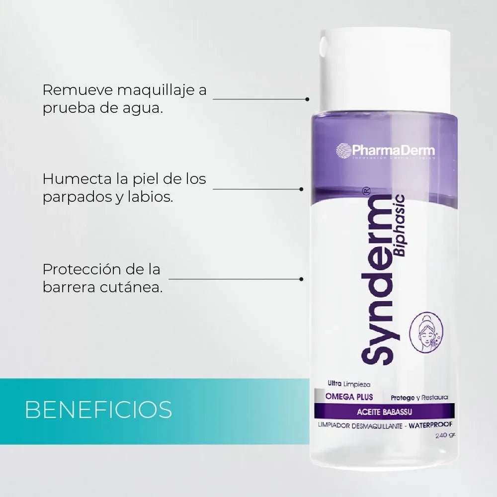 Pharmaderm Synderm Biphasic Desmaquillante x240g - TIENDA PIEL