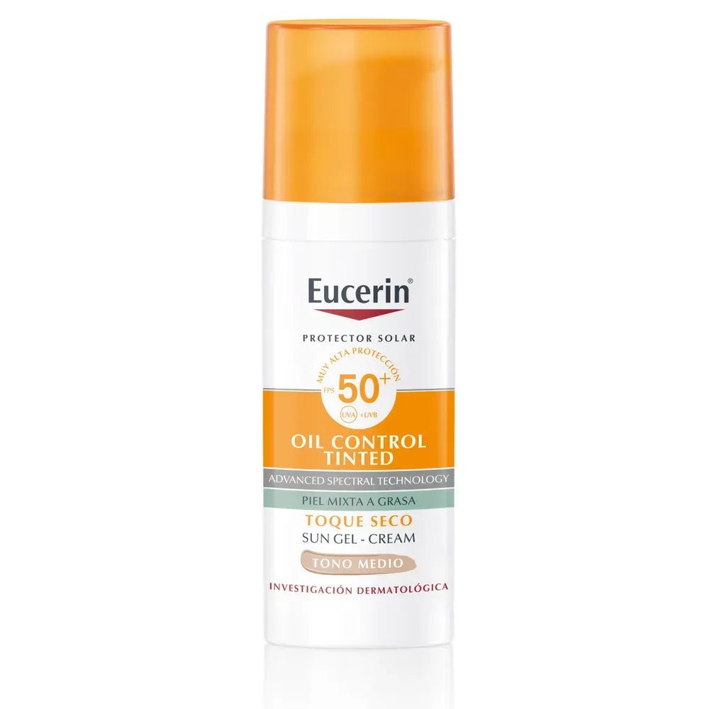Protector Solar Eucerin Toque Seco Tono Medio SPF 50+ de 50 ml - TIENDA PIEL