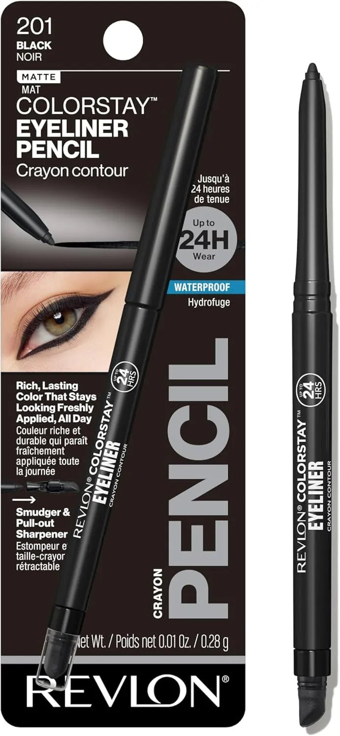 Revlon Colorstay Eyeliner Pencil Matte Waterproof Black Noir 201 X 0.28 GR - TIENDA PIEL