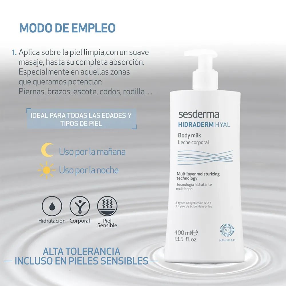 Sesderma Hidraderm Hyal Leche Corporal x400ml - TIENDA PIEL