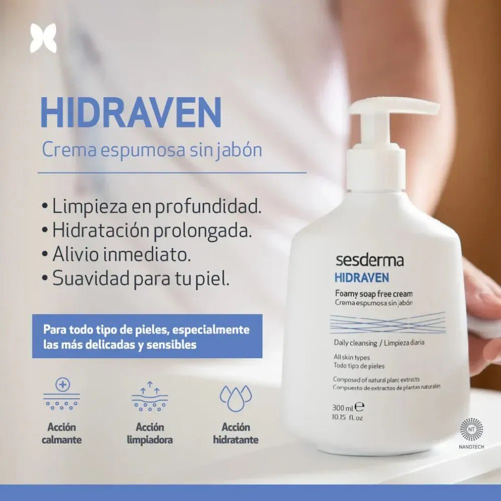 Sesderma Hidraven Crema Espumosa Sin Jabón x300ml - TIENDA PIEL
