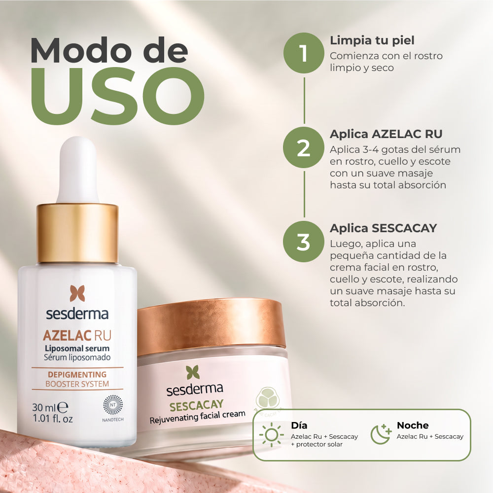 Modo de uso del kit Sesderma Azelac RU + Sescacay