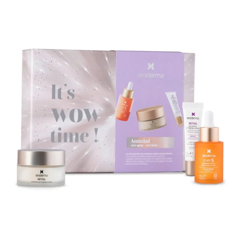 Sesderma Pack It's Wow Time Antiedad Sesvitamin - C5 Sérum x30ml + Retisil Crema Pro - Aging x50ml + Retisil Contorno de Ojos x15ml - TIENDA PIEL