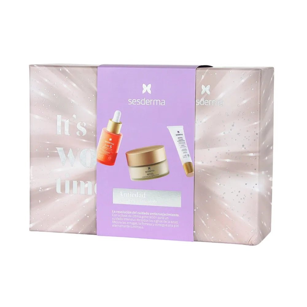 Sesderma Pack It's Wow Time Antiedad Sesvitamin - C5 Sérum x30ml + Retisil Crema Pro - Aging x50ml + Retisil Contorno de Ojos x15ml - TIENDA PIEL