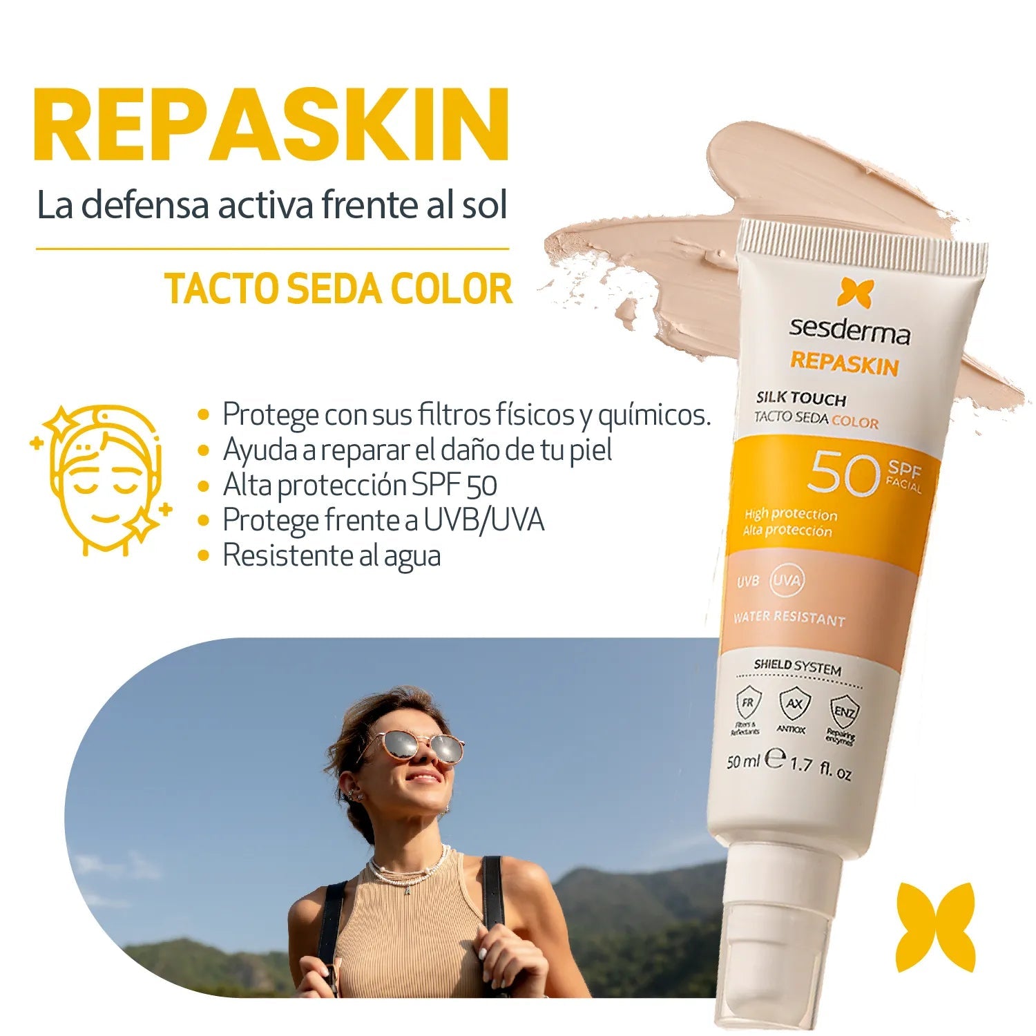 Sesderma Protector Solar Repaskin Tacto Seda Color SPF50 - TIENDA PIEL