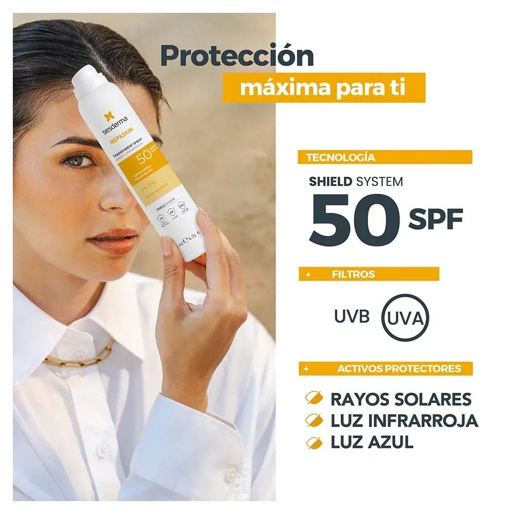 Sesderma Repaskin Fotoprotector Spray Transparente SPF50+ x200ml - TIENDA PIEL
