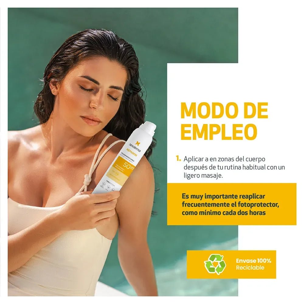 Sesderma Repaskin Fotoprotector Spray Transparente SPF50+ x200ml - TIENDA PIEL