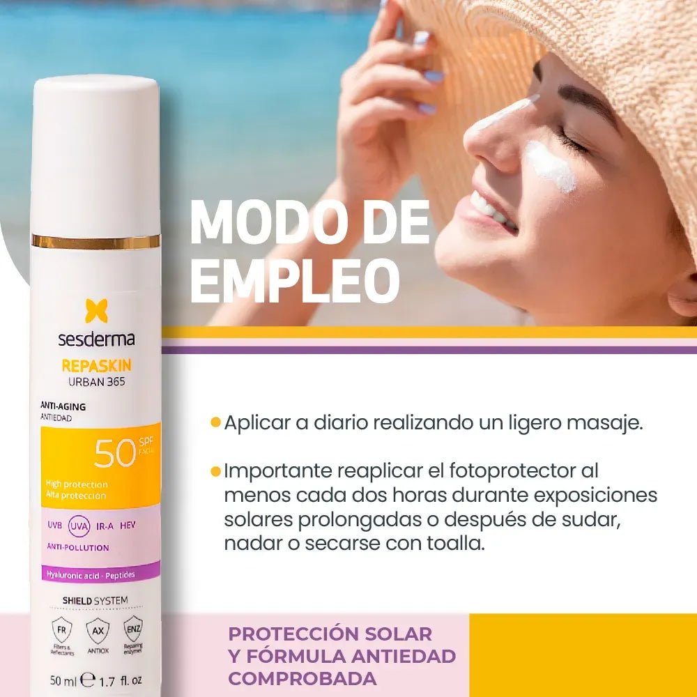 Sesderma Repaskin Urban 365 Antiedad SPF50+ x50ml - TIENDA PIEL