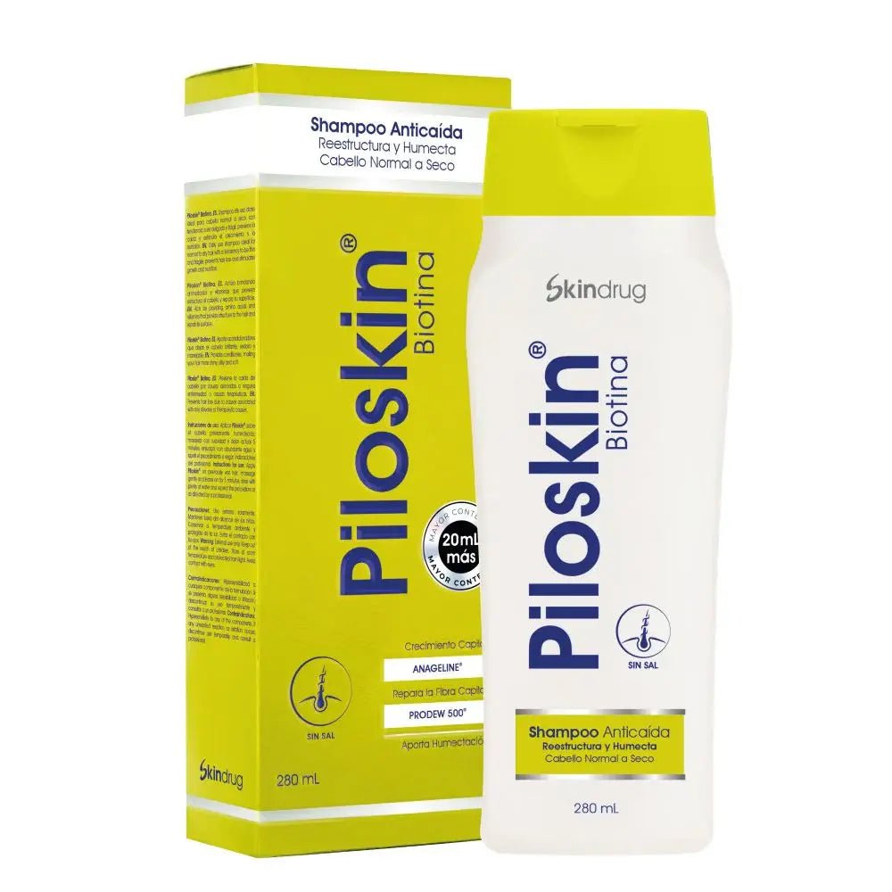 Skindrug Piloskin Shampoo Anticaída Uso Diario x280ml - TIENDA PIEL