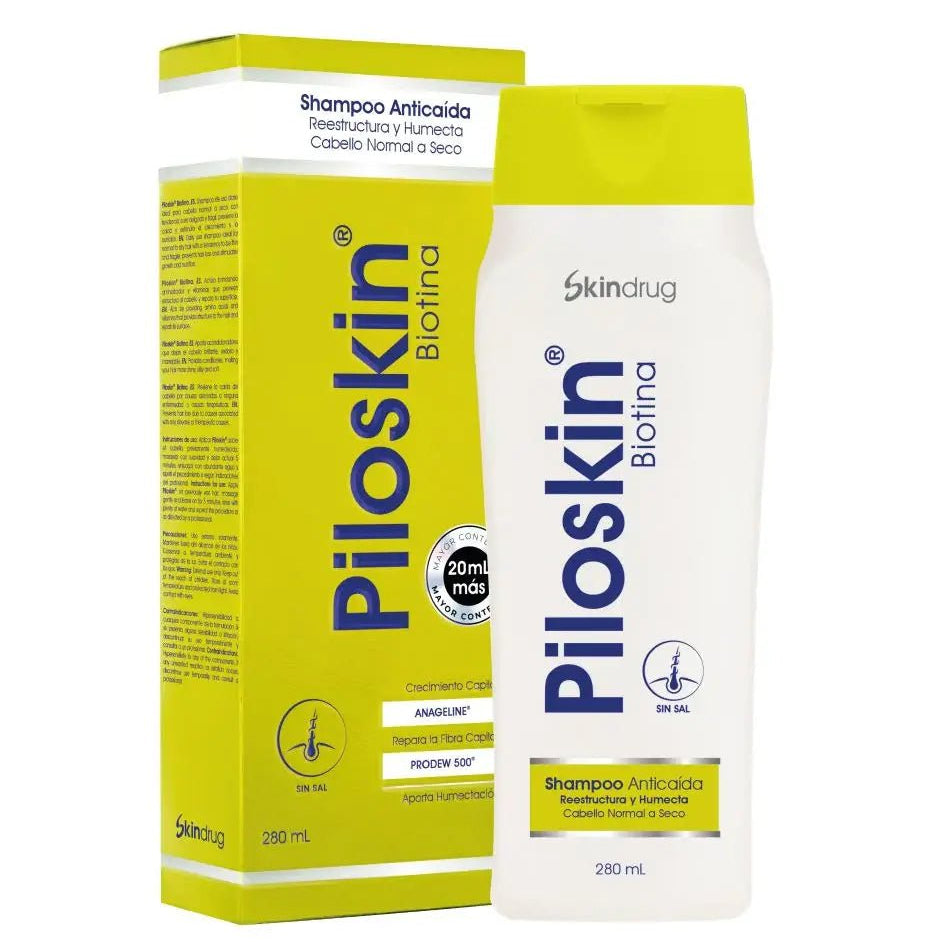 Skindrug Piloskin Shampoo Anticaída Uso Diario x280ml - TIENDA PIEL