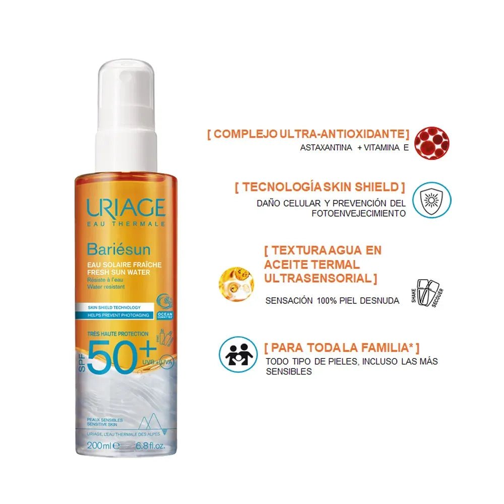 Uriage Bariésun Agua Solar Refrescante SPF50+ x200ml - TIENDA PIEL