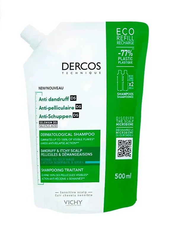 Vichy Dercos Technique Shampoo Anticaspa Refill x500ml - TIENDA PIEL