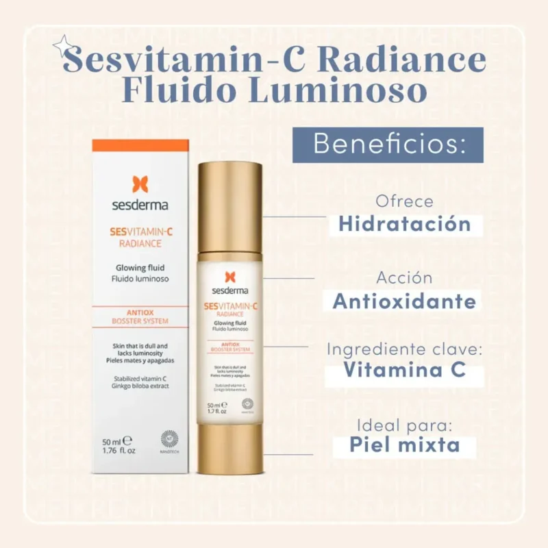 Sesderma Pack It's Wow Time Luminosidad Sesvitamin-C Sérum x30ml + Sesvitamin-C Fluido Luminosidad x50ml - Imagen 3