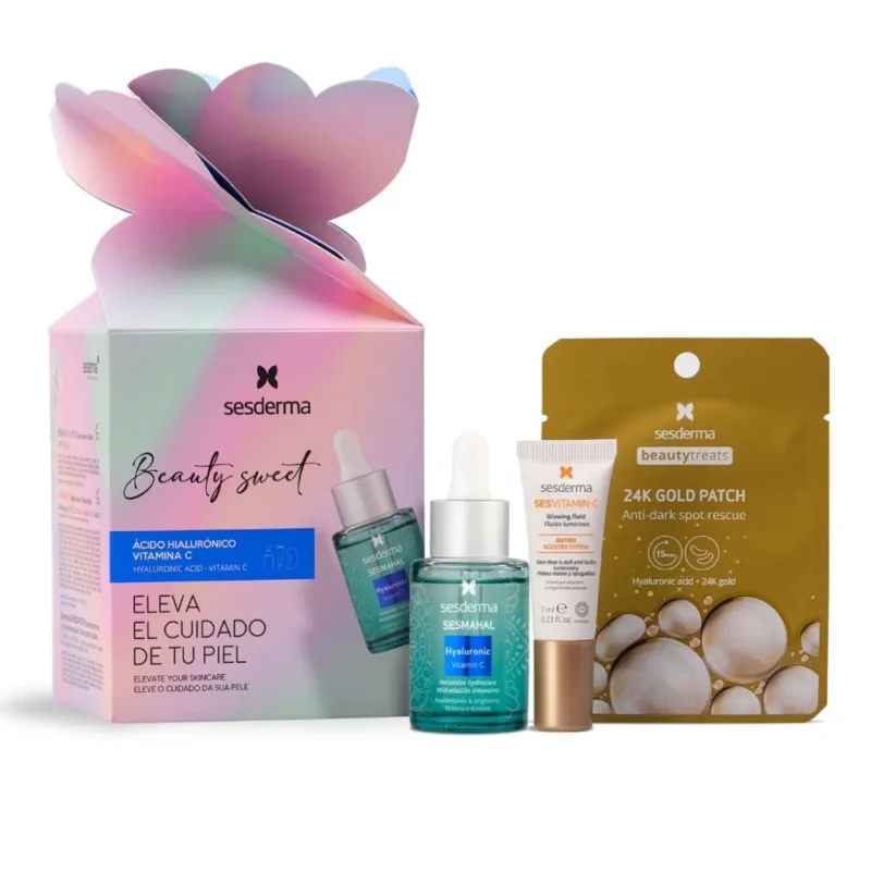 Kit Sesmahal Hyaluronic x30ml + Sesvitamin Fluido Luminoso x7ml + Mascarilla Beauty Treats 24k Gold Patch
