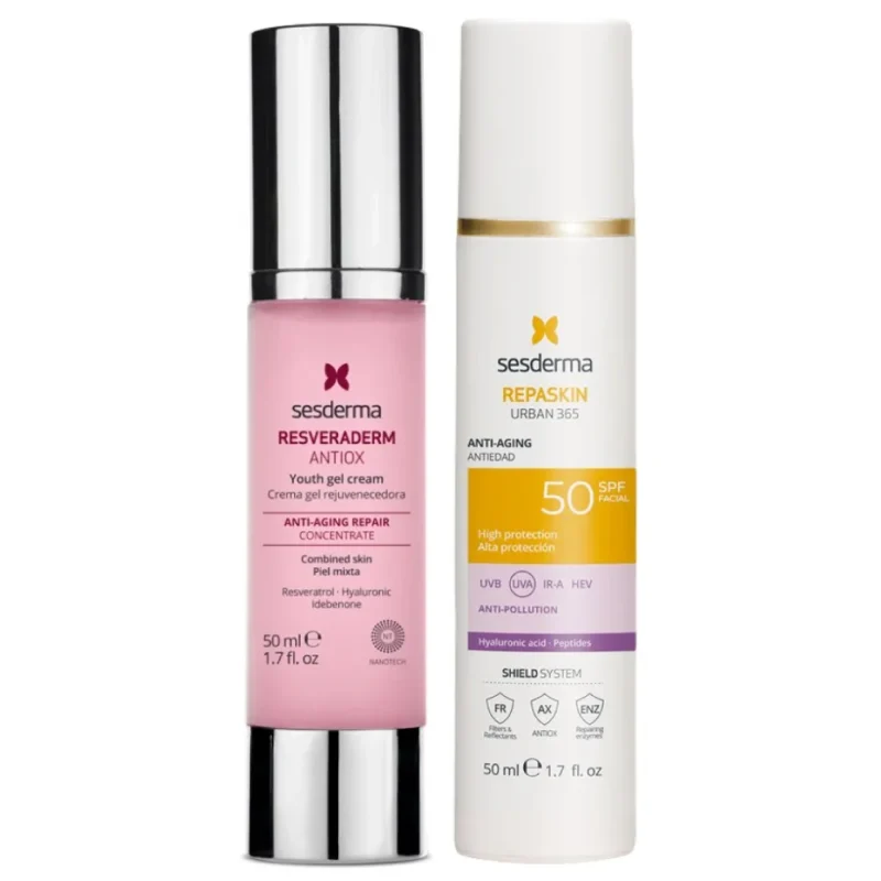 Sesderma Kit Resveraderm Crema Gel x50ml + Gratis Fotoprotector Repaskin Urban Antiedad x50ml